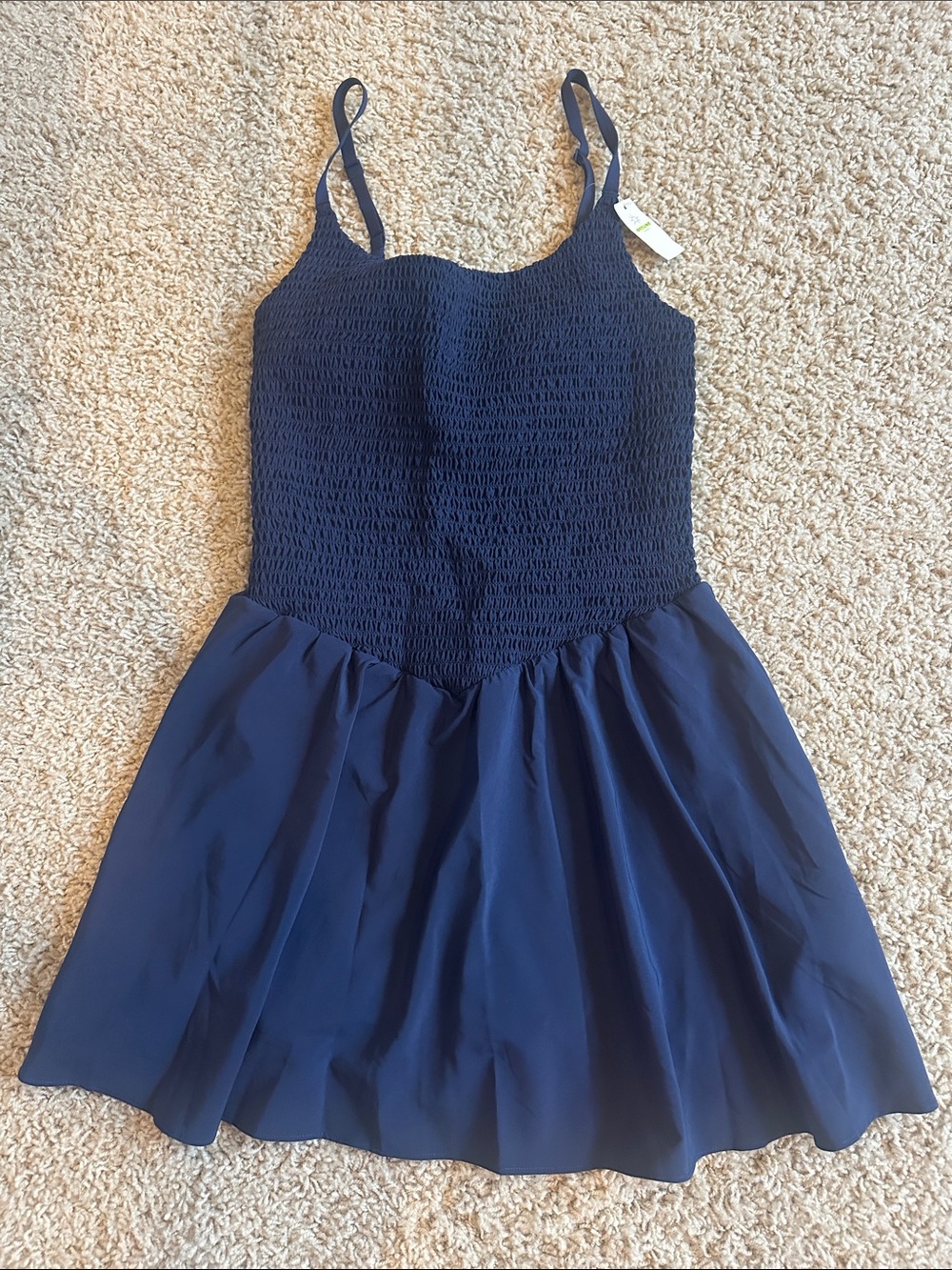 aerie navy blue smocked bodice sundress